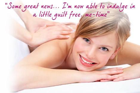 Some great news... I'm now able to indulge in a little guilt free me-time